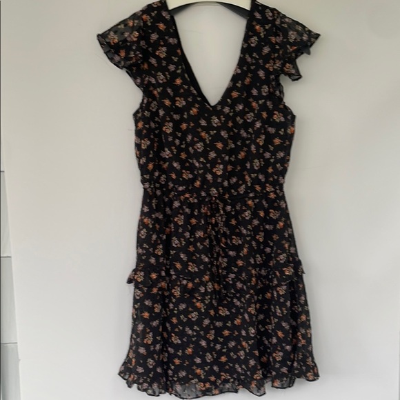 The General Good Black Ruffled V-Neck Floral Sundress Small - Picture 7 of 15